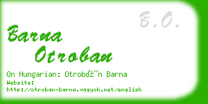 barna otroban business card